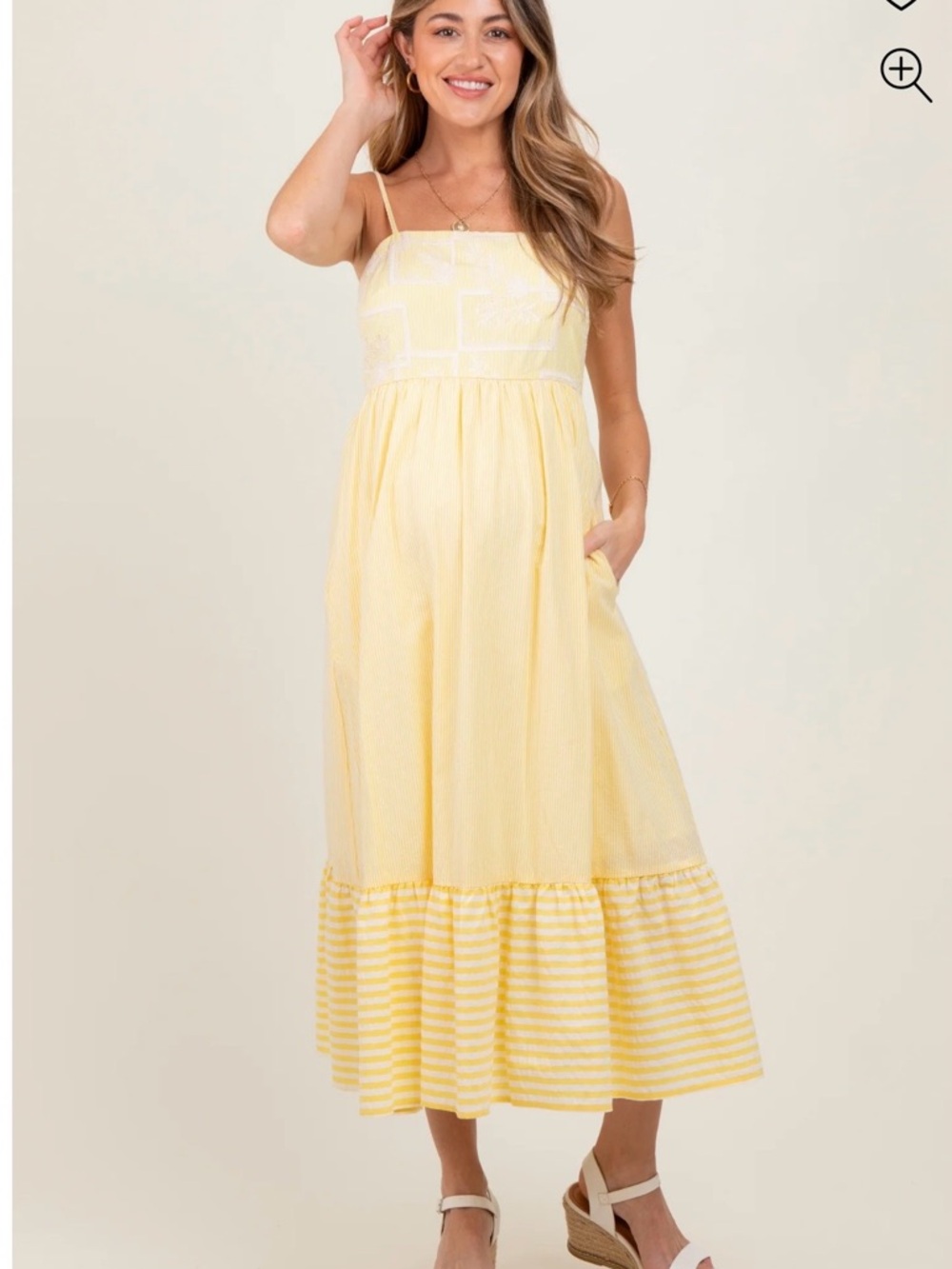 Pinkblush Yellow Tiered Spaghetti Strap Maxi Dress